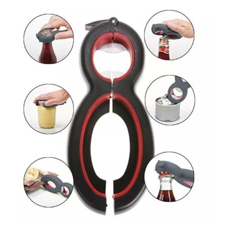 6-i-1 burk- och flasköppnare