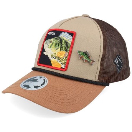 Skillfish - Brun trucker Keps - Hatstore Exclusive x Perch Pin Rope Khaki/Brown/Caramel A-frame Trucker @ Hatstore