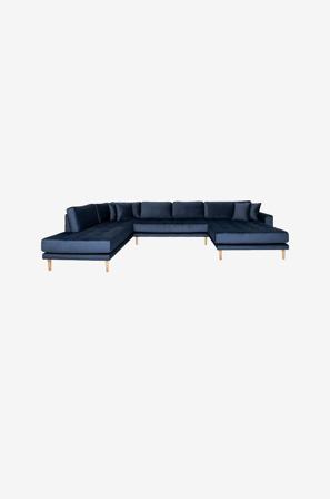 House Nordic - U-sofa med open-end Lido - Blå - 4-pers. sofaer - Fra Homeroom