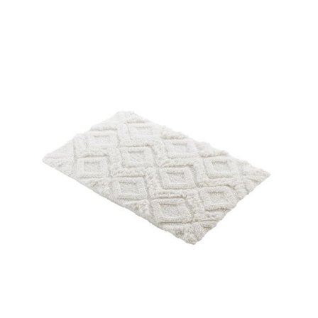 Kylpyhuonematto 50 x 80 cm Ikatis Valkoinen/Valkoinen - Puuvilla Jacquard