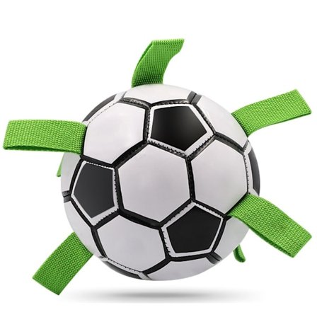 Aggressive tyggelegetøj til hunde, lydløs bold (sort og hvid - bidfast PU)