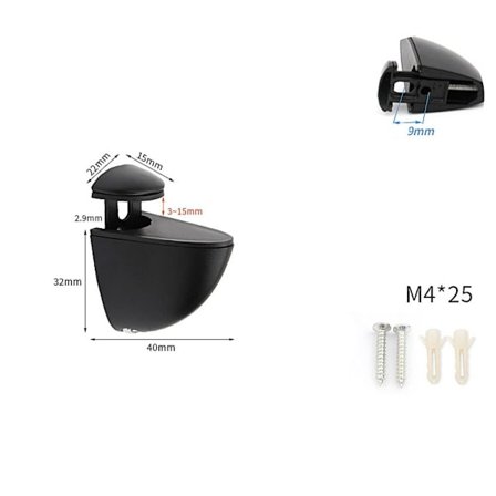 Glasdørklemme Glashyldeholder STYLE 3 STYLE 3