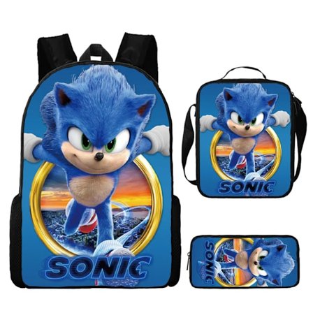 Ny Sonic børneskole rygsæk animeret 3d-printet rygsæk Sonic børnerygsæk i tre sæt Y