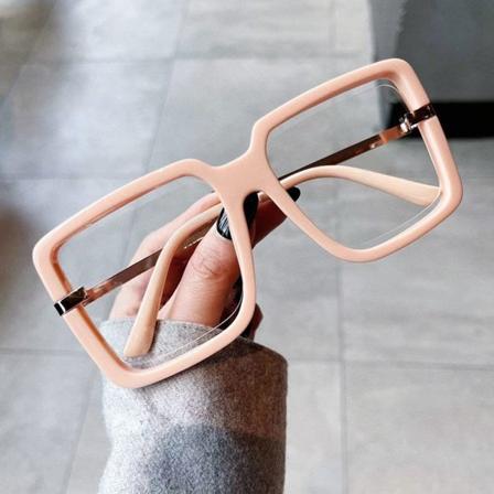 Anti-Blue Light Glasses Oversized Eyeglasses PINK Pink
