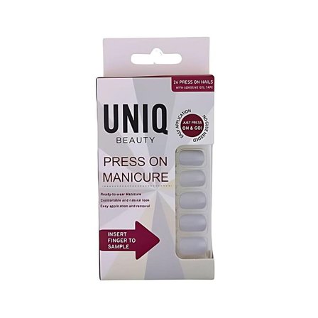 UNIQ Click On / Press On Negle 24 stk. Pearl Grey, Makeup, Kunstige Negle Og Tilbehør, Kunstige Negle