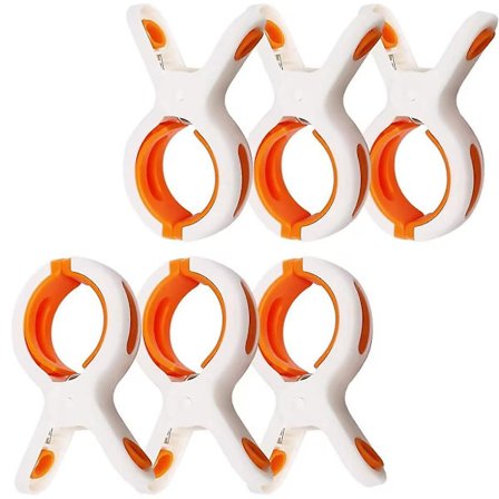 Strandhåndklædeklemmer, store vasketøjsplastikklemmer i lyse farver, vindsikre klemmer til solsenge, liggestole, solsenge, poolstole, vaskeri