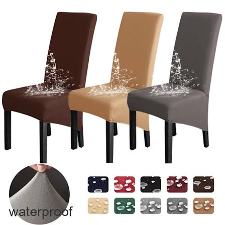 waterproof High Back(60-75cm), XL Size solid Chair Covers Stretch for Dining Room Wedding party Home Decor Case chair protector