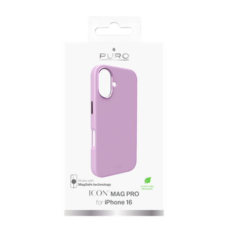 PURO iPhone 16 silicone cover ICON MAG PRO, pink