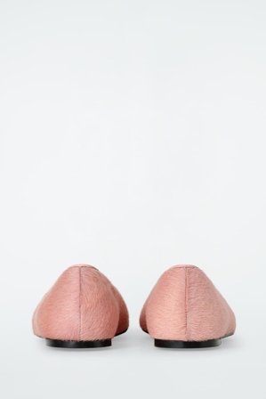 COS Women's Ballerine In Pelle Effetto Cavallino in Rosa