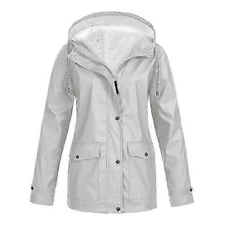 2024 Dame Tyk Frakke Mode Efterår Vinter Plus Fløjl Udendørs Jakke Vindtæt Vandtæt Bjergbestigning Hætte Overfrakke