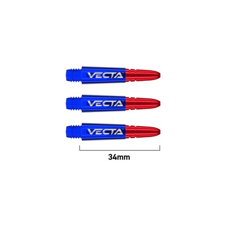 Winmau 2025 Vecta Dart Schäfte Stiele Blau/Rot / Kurz