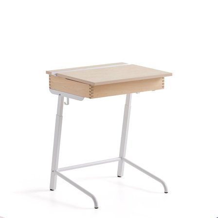 School desk AXIOM, sound absorbing linoleum, white/beige