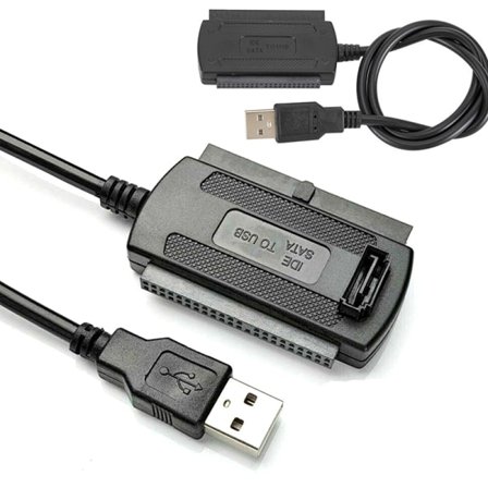USB 2.0 - IDE-sovitinkaapeli 2,5 ja 3,5 tuuman kiintolevyille Dr Black