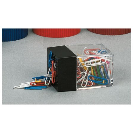 Gemhållare, magnetisk, genomskinlig plast, 70 x 42 x 42 mm, svart - Lyreco - Kontorsmaterial - Till skrivbordet - Gemkoppar