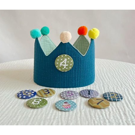 Papper Drake Födelsedagskrona Muslin Med Siffror För Barns Födelsedagskrona Tillverkad Av Muslinväv Med Knappsiffror Från 1-8 Festdekoration Hatt