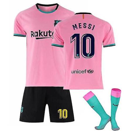 21/22 Hem Barn Fotbollssatser Skjorta Fotbollströja Träningsdräkt Messi 10(pink) 28(12-13 Years)