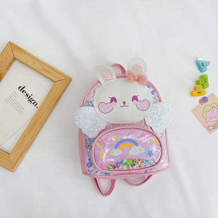 Børn Børnerygsæk Småbørnsskoletaske Tegneserie Cute Bunny Pu Letvægtsrejser til drenge og piger Light pink