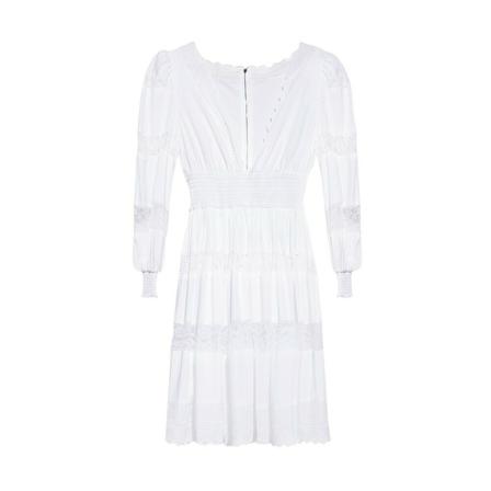 Dolce & Gabbana, V-neck dress Wit, Dames, Maat:S,Katoen