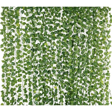 12 Pack Silkki Keinotekoiset Ivy Vines Leaves Seppelekasveja