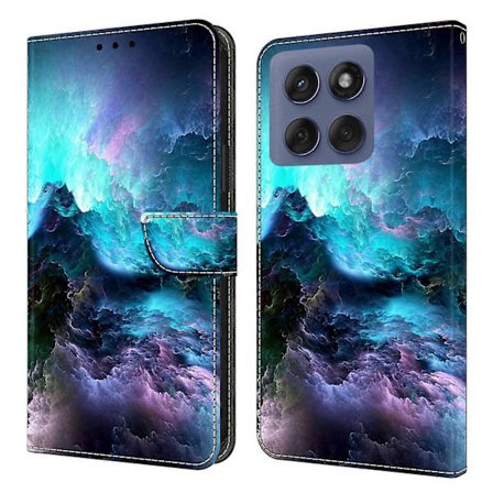 For Motorola Edge 60 Fusion 5G Edge 60 5G Lærveske Mønstertrykk Lommebok Stativ Flip Telefon Deksel