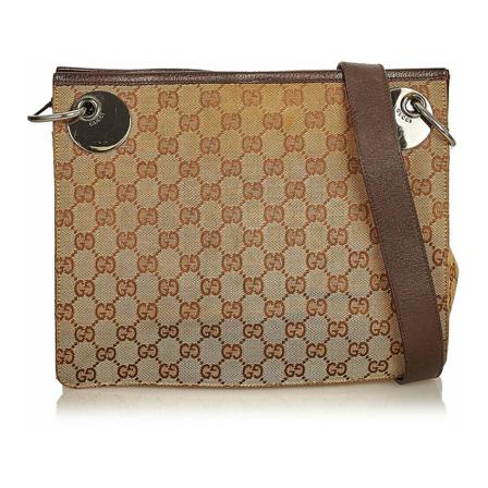 Gucci Vintage, Pre-owned Crossbody Bag Bruin, Dames, Maat:ONE Size,leather