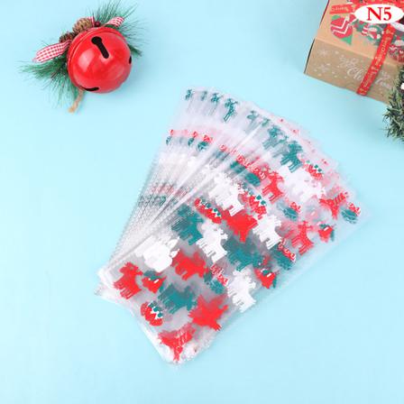 50st Julklappspåse Santa Tree Älg Snowman Bells Pvc Clear
