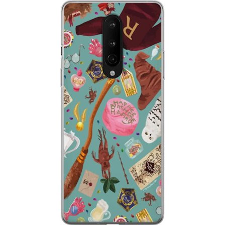 Yhteensopiva Puhelinkuori OnePlus OnePlus 8 Maaginen kuvaus velhon sauva, hatun ja mielikuvituksellisten esineiden kanssa leikkisässä satumaisessa t