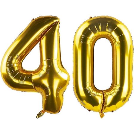 40 Tums Guld 40 Nummer Jumbo Folie Mylar Helium Ballonger - Festdekoration Tillbehör Ballonger - Perfekt För 40-årsdag Eller 40-årsjubileum