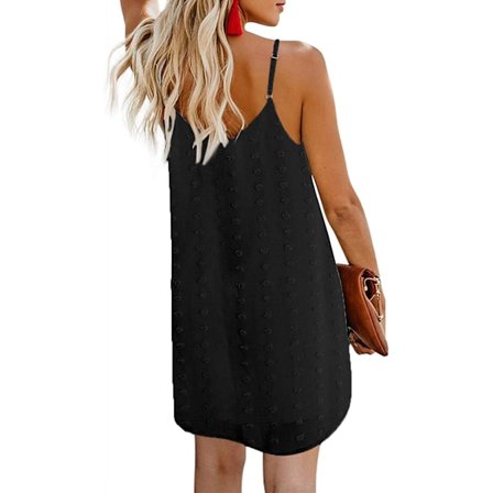 Kvinnors casual sommarklänningar mode 3/4 rullflikärmar V-ringad T-shirt klänningar lös chiffong knapp strandklänning