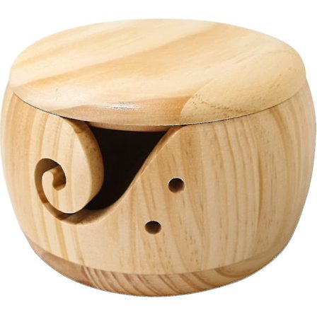 2024 Trägarn Skål Med Lock, Garn Skål Ullhållare, Handgjord Garn Förvaring Skål Med Hål Nål Och Tråd Boll Förvaring, Stickning Skål För Virkning