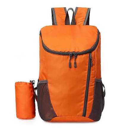 Tursekk, vanntett og slitesterk lett ryggsekk, sammenleggbar, utendørs reise camping dagstursekk, sammenleggbar - Oransje 42*28*20cm