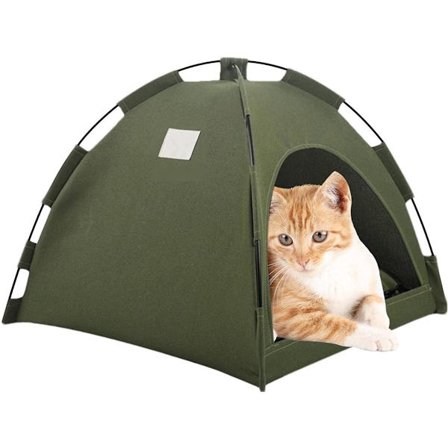 ING Hundeseng 40 x 40 x 35 cm Modstandsdygtig Kølig Senge Telt Kæledyrstelt Rede Sammenklappelige Kattehuse Kæledyrshule Seng med Aftagelig Pude til 