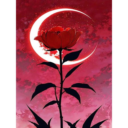 Blomster Diamant Kunst Sæt til Voksne Begyndere, Måne 5D Diamant Maleri Sæt til Voksne, DIY Fuld Bor Ædelsten Kunst Mal med Diamanter til 