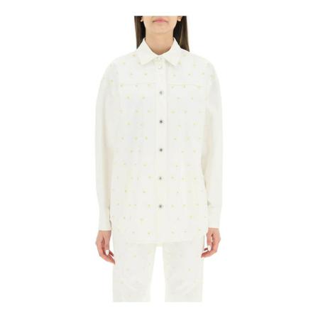 Msgm denim Jacka with decorative beads vit, Dam, Dam, Storlek: S