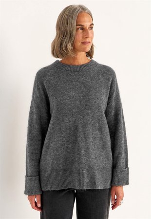 Cellbes of Sweden - Genser Premium i mohair- og ullblanding i mørk gråmelert for damer i størrelse 58/60