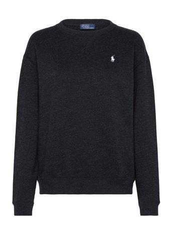Fleece Crewneck Sweatshirt Tops Sweatshirts & Hoodies Sweatshirts Black Polo Ralph Lauren