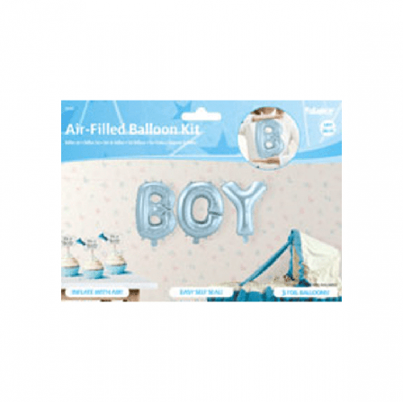 Folieballongballonger färdig kit i ljusblått - boy - Baby Shower Dekoration - Kalaslagret.se