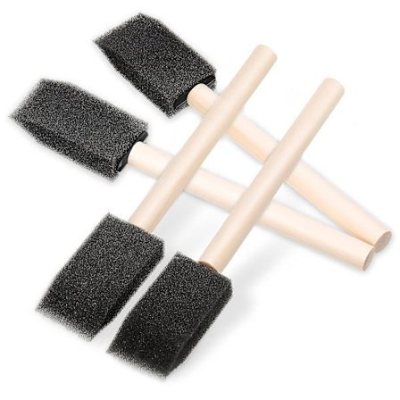 4 st skumfärgpensel liten storlek skumsvampborste trähandtag svamp skumborste målning skum