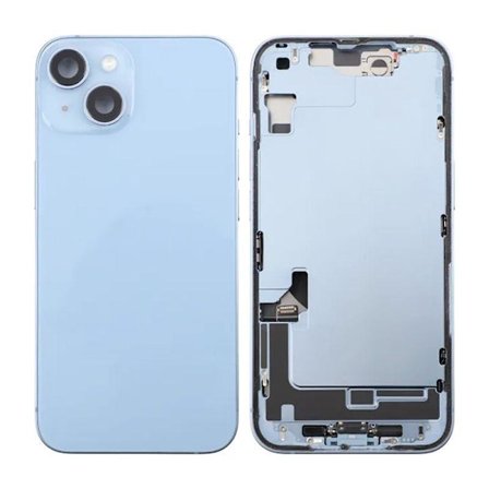 iPhone 14 Baksida med Komplett Ram - Blå