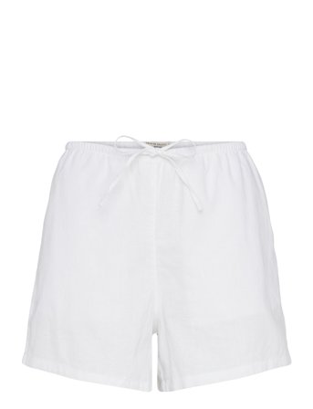 Gina Tricot Relaxed Linen Blend Shorts - White - L