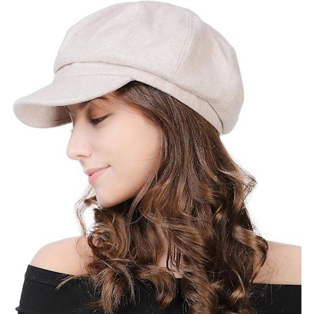 Ny damevisir Beret Newsboy Hat Cap for damer Merinoull