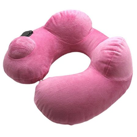 Uppblåsbar U-formad kudde Resande Uppblåsbar kudde RÖD