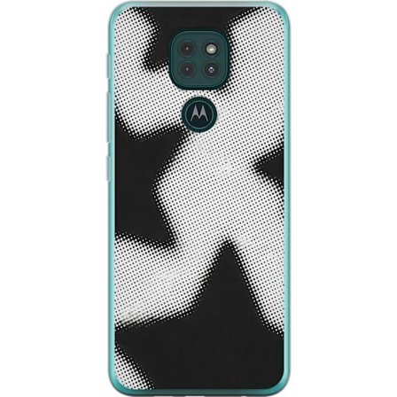 Yhteensopiva Puhelinkuori Motorola Moto G9 Play Musta-valkoinen graafinen kaaos raakalla energialla ja kontrastilla