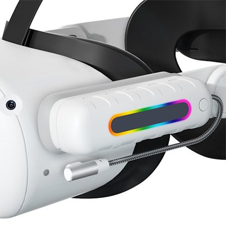 /EA/Kompatibel med Oculus/Meta Quest 2 og Quest, Elite Strap-lader, 5000 mAh hurtiglading og forlenget batteri for 2 timer