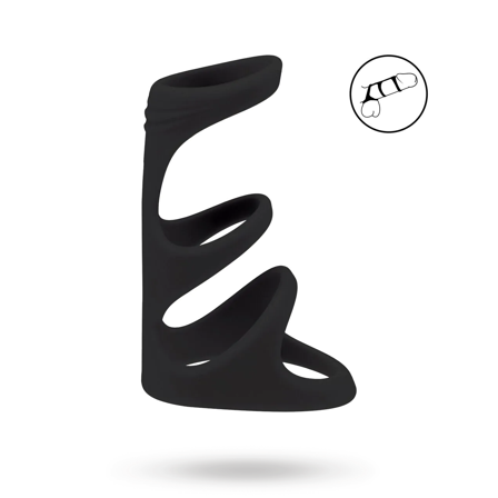 3 Loop Silicone Cockring - Black - Vuxen.dk: For ham