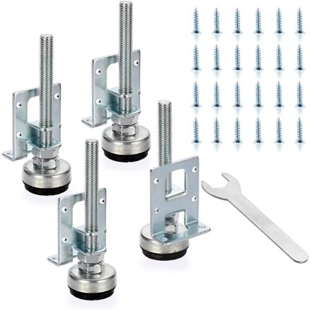 IC 4-pack Heavy Duty Justerbara Möbelfötter L-formade Möbelnivelleringsben, Monteringsfästen för Möbel Metallmöbler, 4,3"