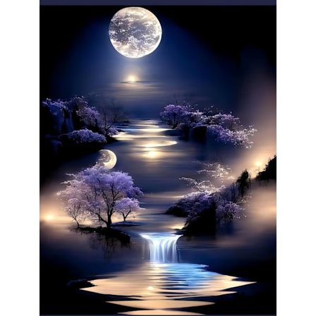 5D Diamant Kunst Sæt, Mystisk Nattehimmel og Vandfald DIY Fuld Runde Bor Diamant Maleri Sæt, Mal efter Diamanter Prikker Ædelsten Kunst Let, Hjem 