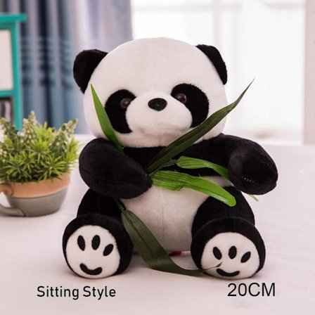 Plysj Panda Kosedyr Present Dukke 20CM SITTESTIL