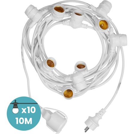 20 lampor 10 meter lång varm ljusstark ljusslinga + vit G50 glödlampa 10 lampor 20 lampor lämplig för festivaler