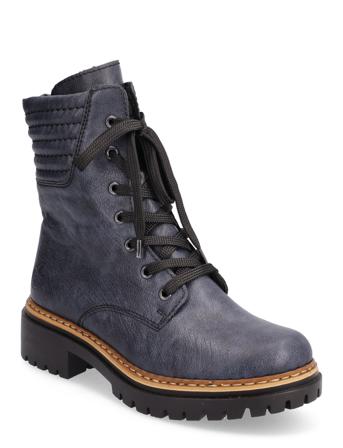 72600-14 Shoes Boots Ankle Boots Laced Boots Blå Rieker